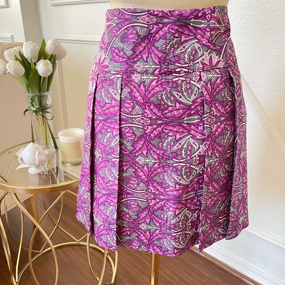 NWT Banana Republic  Grand Millennial Silk Paisley pleated print skirt size 2